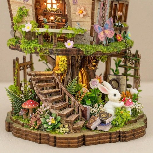 Book Nook Kit mit LED Licht – Zeitreise Riesenrad Miniatur für Bücherregal | Perfektes Geschenk